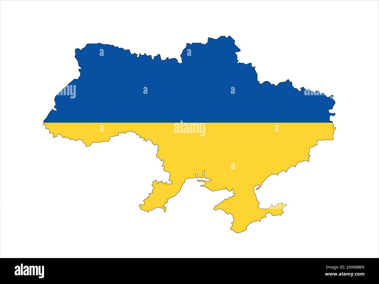Karte der Ukraine und ukrainische Flagge. Vektorgrafik Stock Vektor