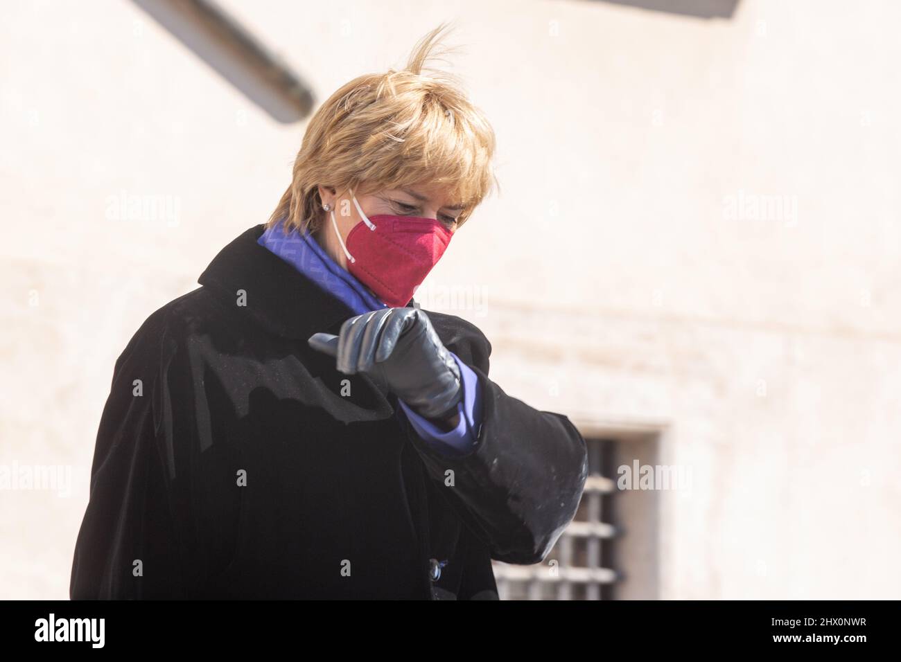 Rom, Italien. 08. März 2022. Roberta Pinotti verlässt den Quirinale Palast am Frauentag (Foto: Matteo Nardone/Pacific Press/Sipa USA) Quelle: SIPA USA/Alamy Live News Stockfoto