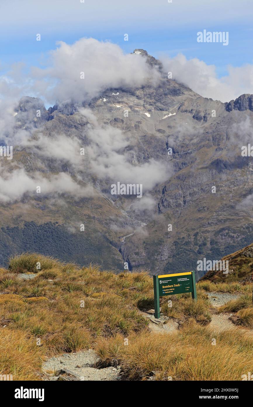 Harris Saddle Routeburn Track Fiordland Neuseeland Stockfoto