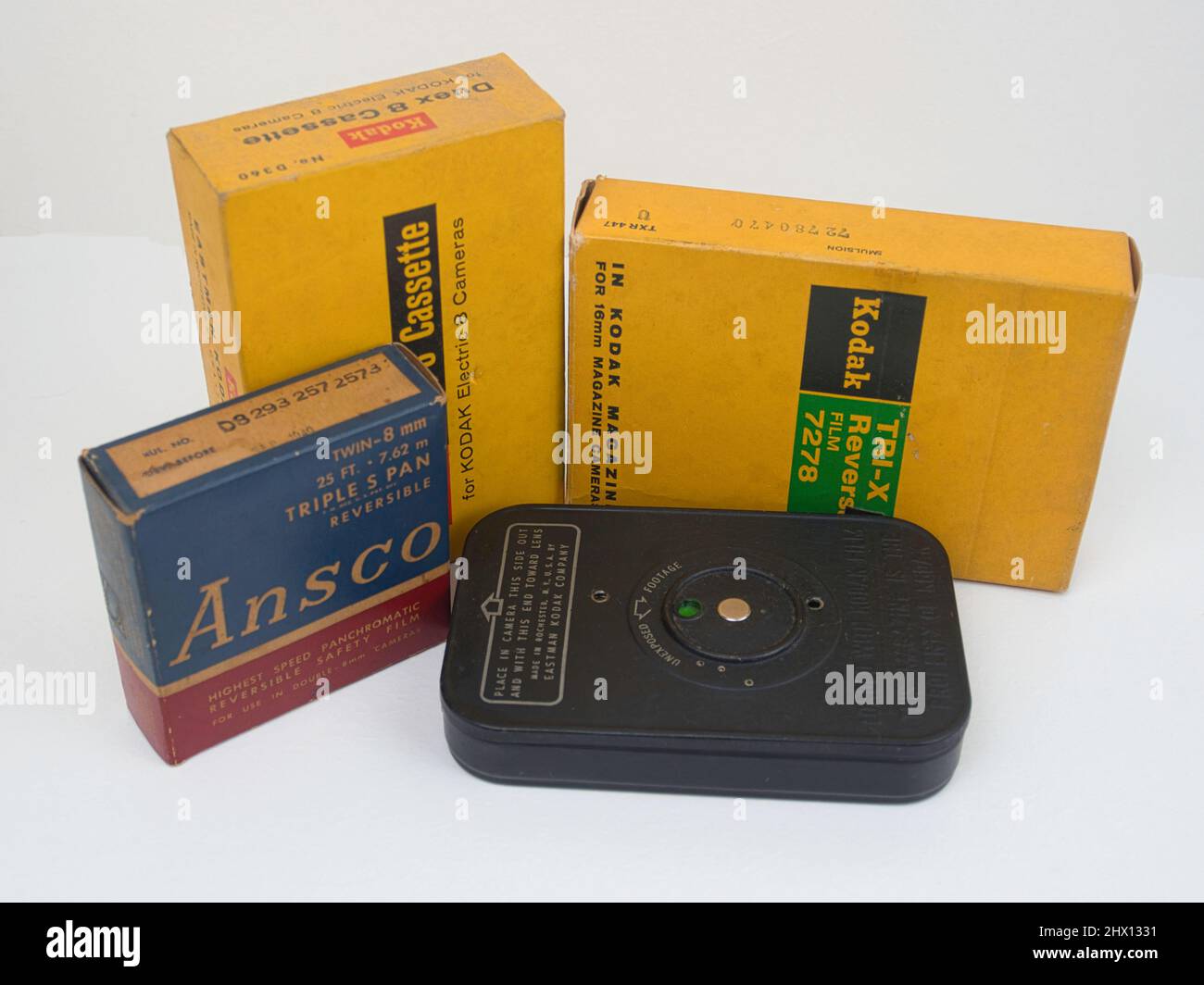 Vintage-Film mit Filmkassette Stockfoto