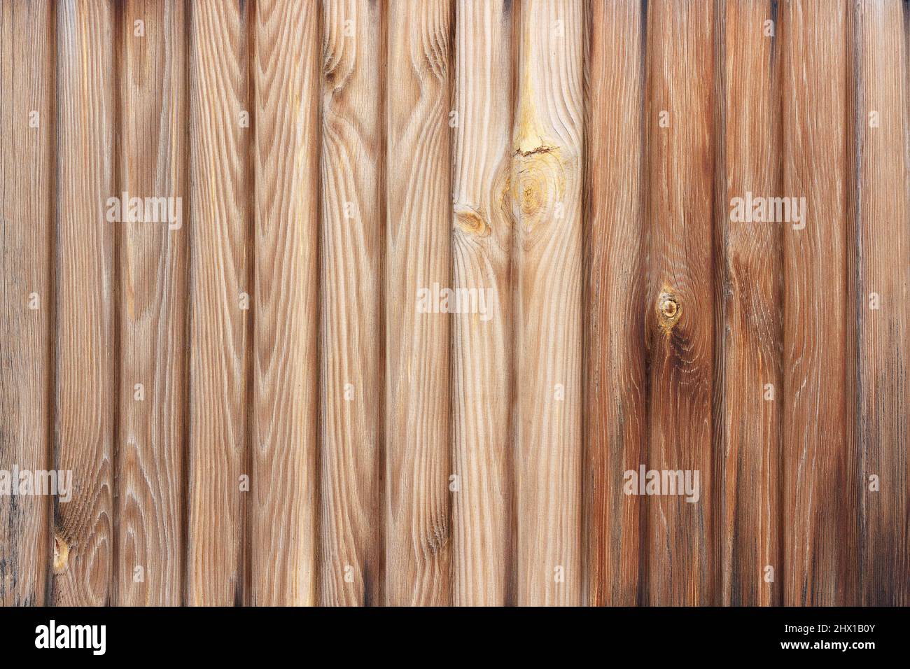 Wand aus Holzbrettern Planken Futter, Textur Hintergrund Stockfoto