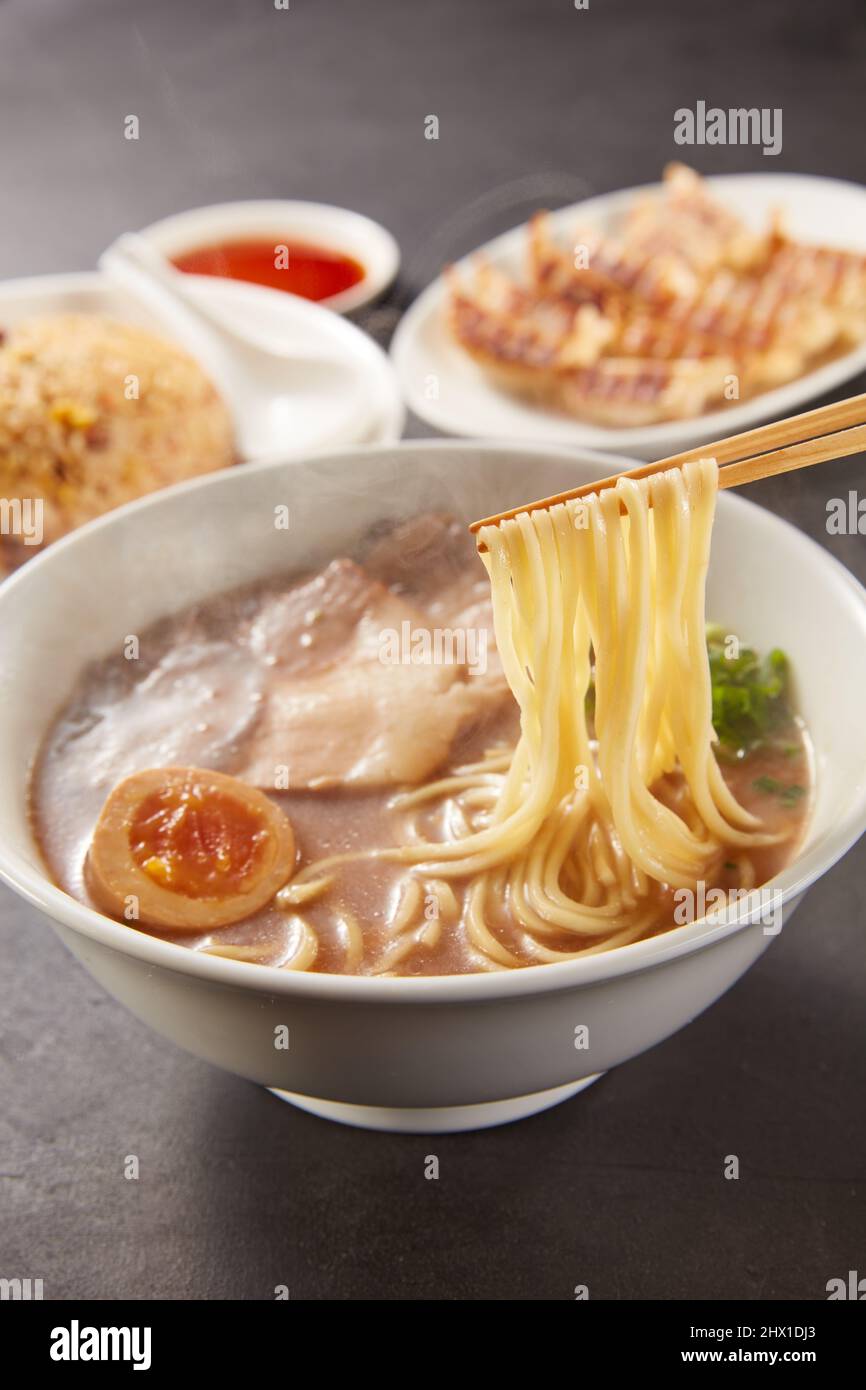 Schweinebone-Ramen Stockfoto
