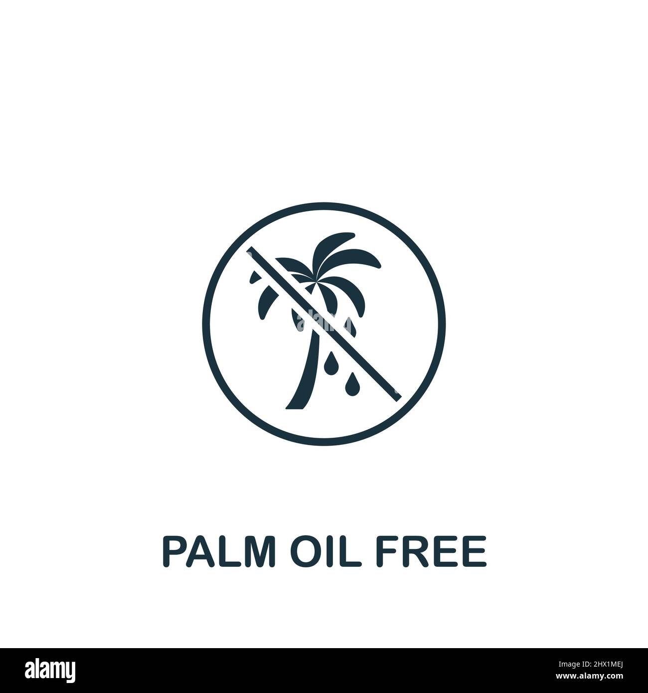 Symbol „Palmöl frei“. Monochromes, einfaches Symbol für Vorlagen, Webdesign und Infografiken Stock Vektor