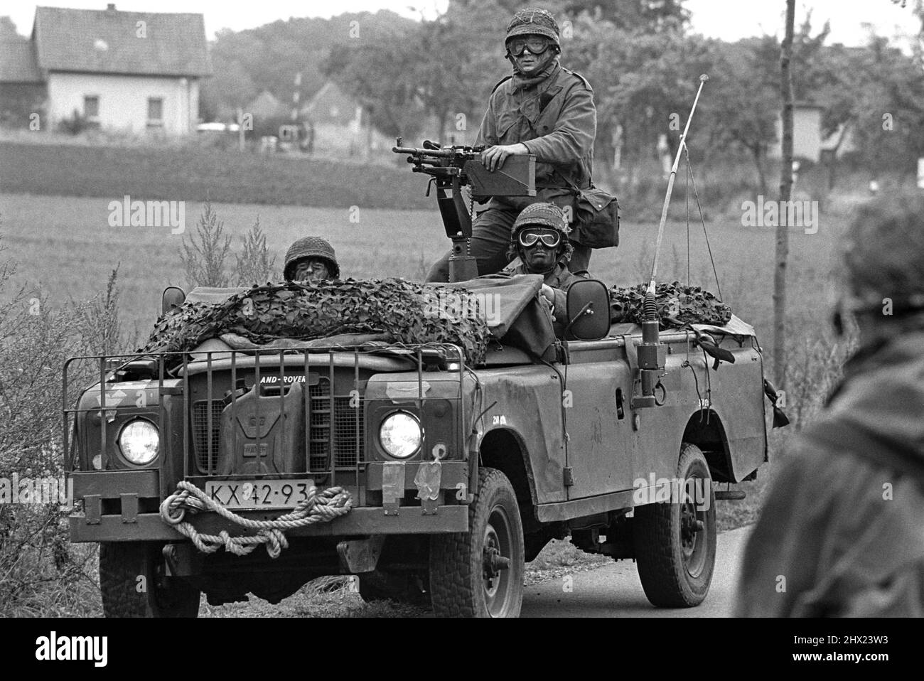 - NATO-Übungen in Deutschland, niederländische Soldaten (September 1988) - esercitazioni NATO in Germania, militari Olandesi (settembre 1988) Stockfoto