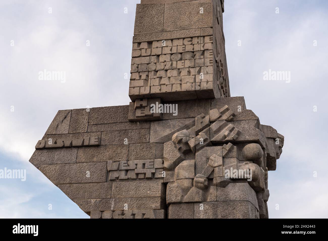 Danzig, Polen - 15. April 2017: Denkmal der Westerplatte in Erinnerung an die polnischen Verteidiger der Küste zu Beginn des Zweiten Weltkriegs im Jahr 1939. Stockfoto