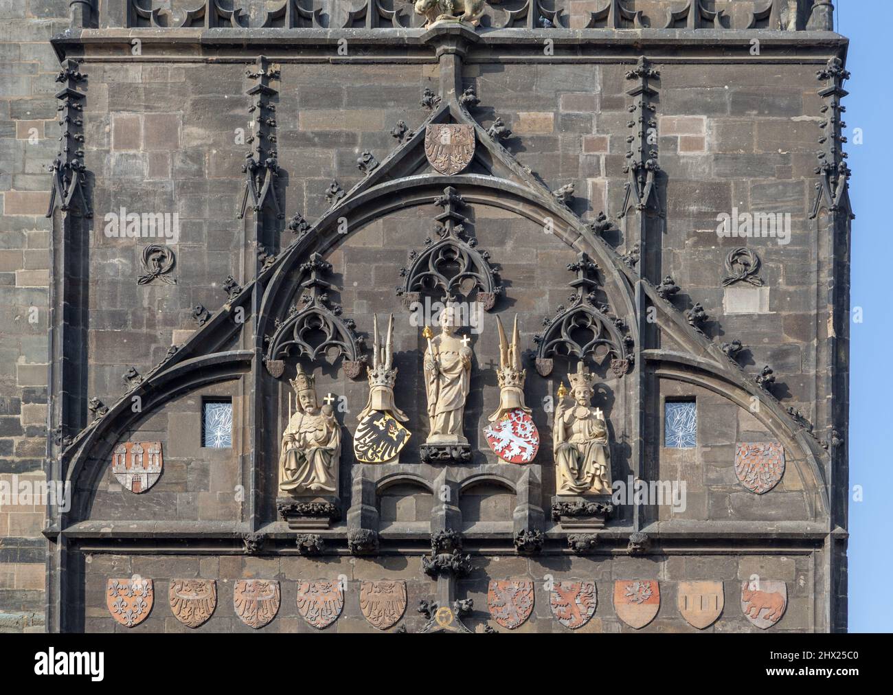 Pulverturm in Prag, Tschechische Republik, Architektur Detail Stockfoto