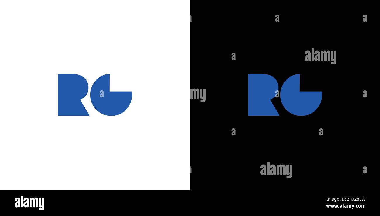 Modernes und auffälliges RG-Logo mit Anfangsbuchstaben Stock Vektor
