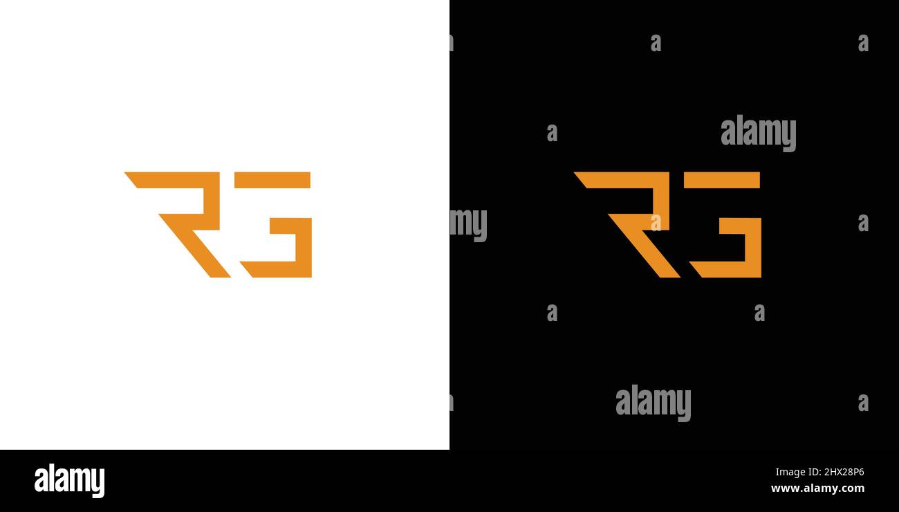 Modernes und ausgefeiltes RG-Logo mit Anfangsbuchstaben Stock Vektor