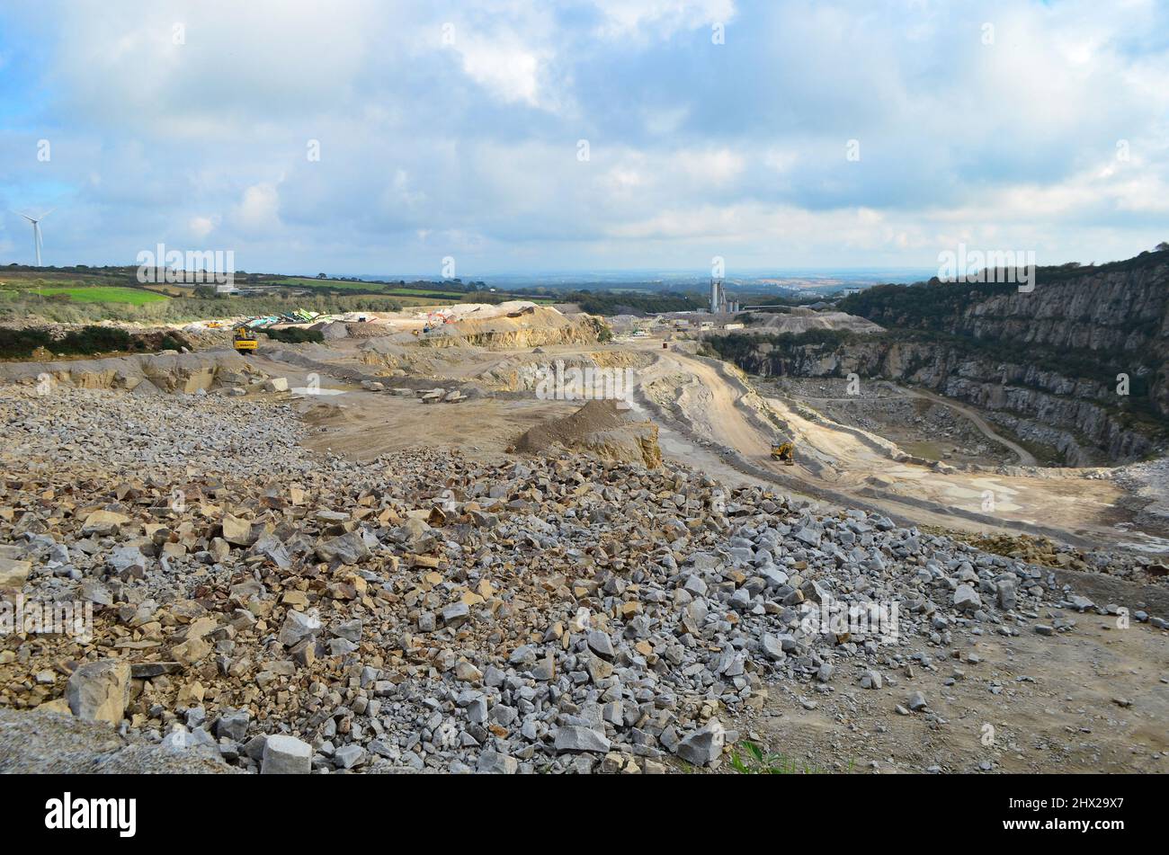 Carnsew-Steinbruch, penryn, cornwall, england, Stockfoto