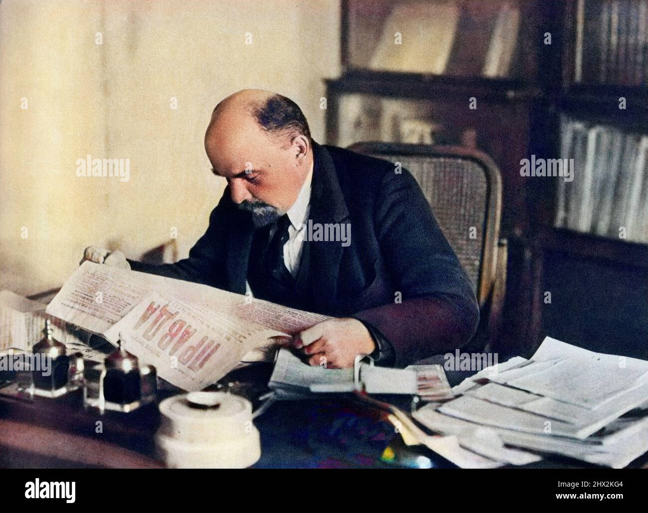 Lenine (Vladimir Ilitch Oulianov 1870-1924) au kreml, Moscou, Oktober 1918 - Stockfoto