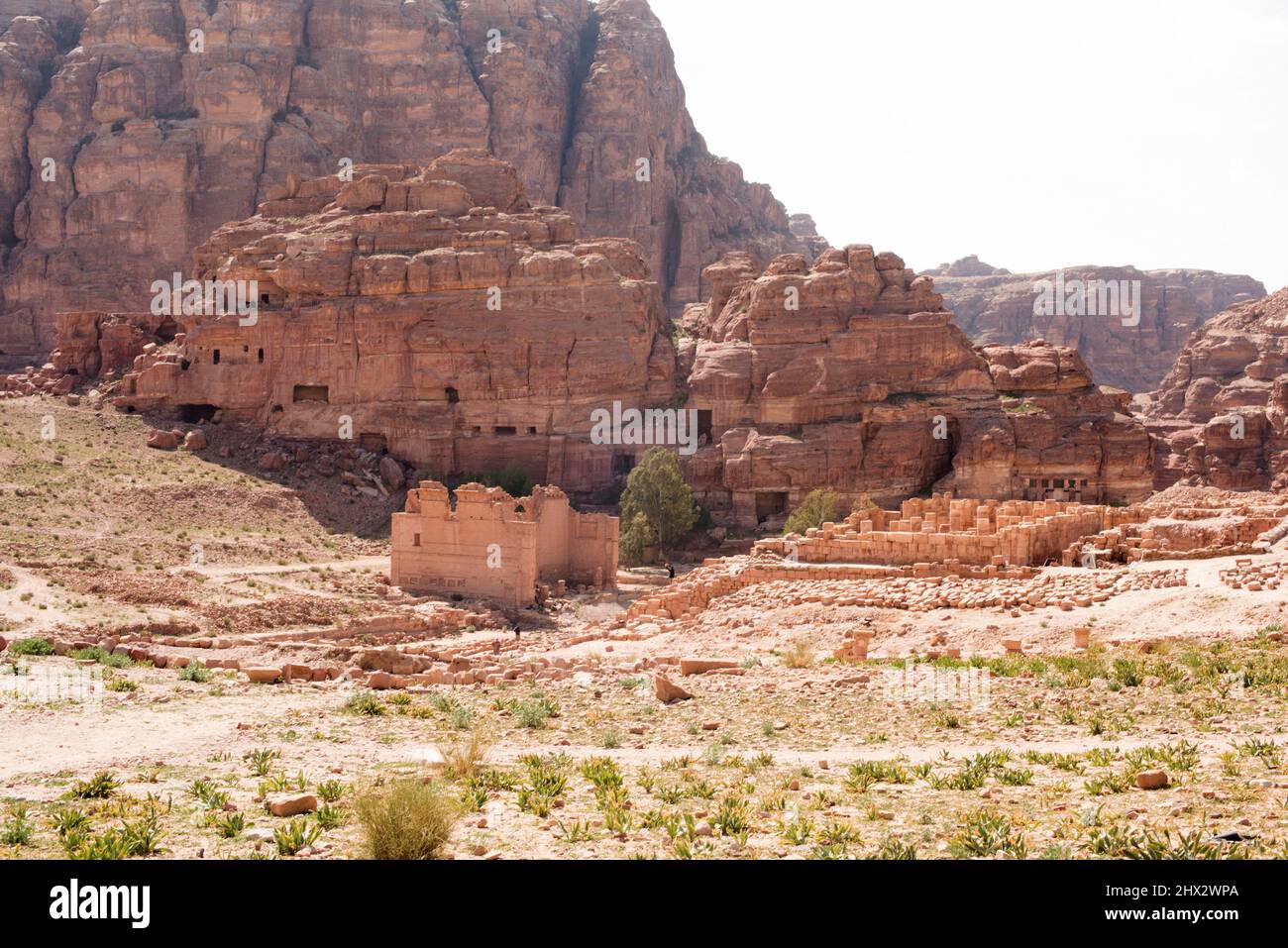 Petra, QSAR al-Bint und Tempel der geflügelten Löwen. UNESCO-Weltkulturerbe, Ma'an Governorate, Jordanien. Stockfoto