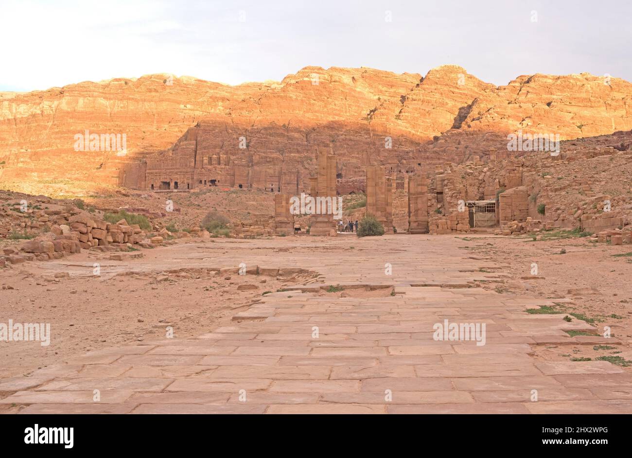 Petra, Cardo Maximus (Römerzeit). Gouvernement mA'an, Jordanien. Stockfoto