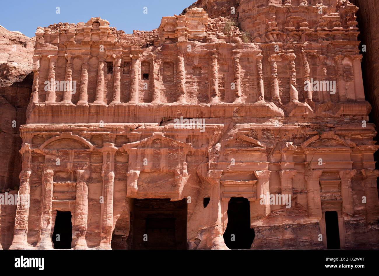 Petra, das Palastgrab. Gouvernement mA'an, Jordanien. Stockfoto
