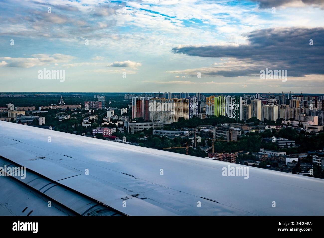 Wohngebiet von Kiew Blick von oben. Stockfoto