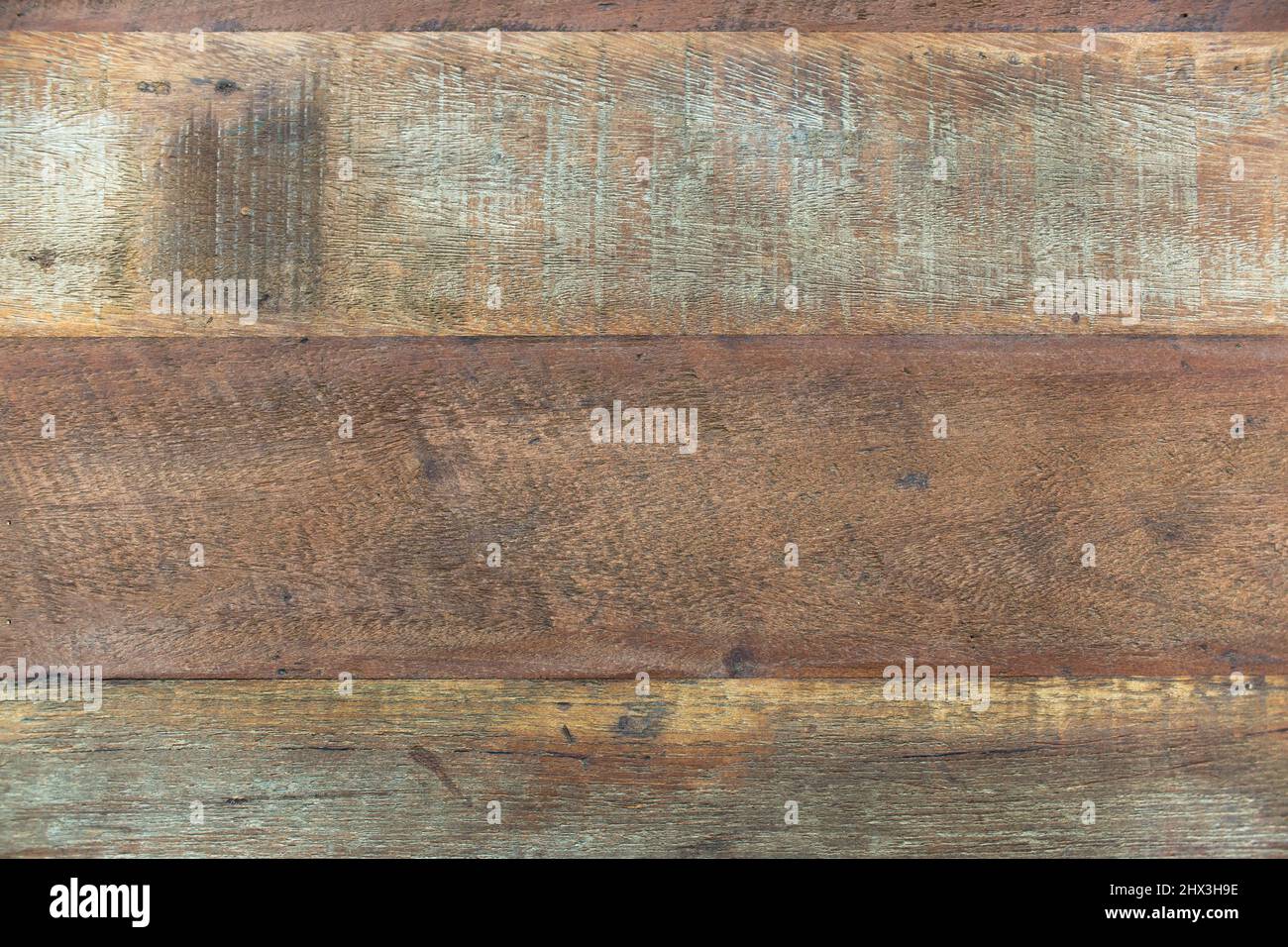 Recycelte alte Holzplanken Hintergrund Stockfoto