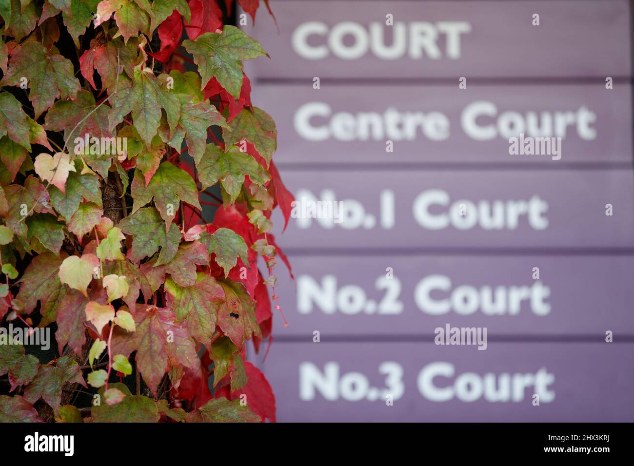 Schilder Für Den Wimbledon-Tennisplatz Stockfoto