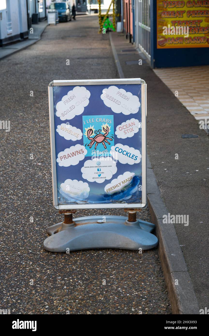 Crab Street Stand in Cromer Norfolk Stockfoto