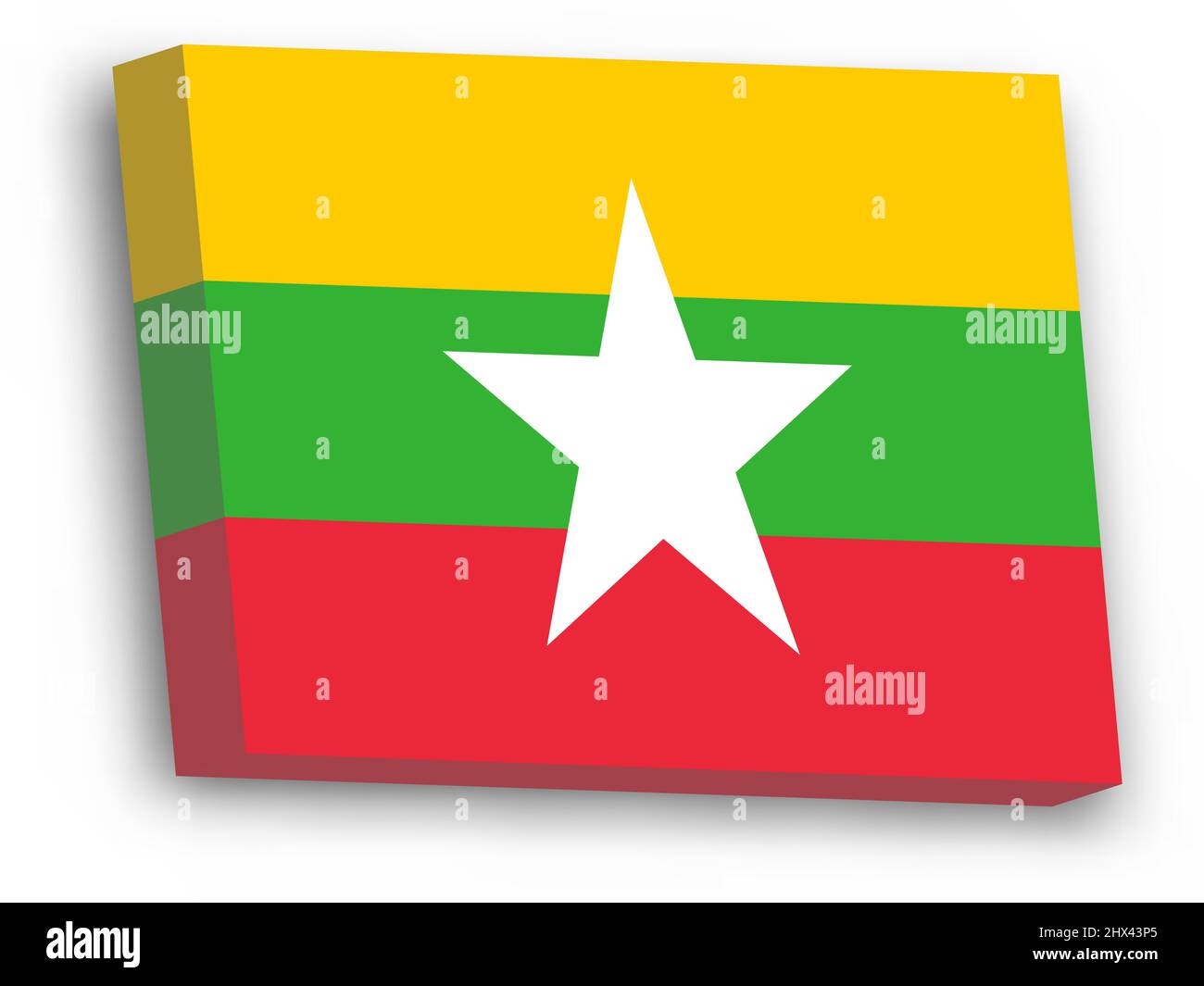 3D Vektorflagge von Myanmar Stock Vektor