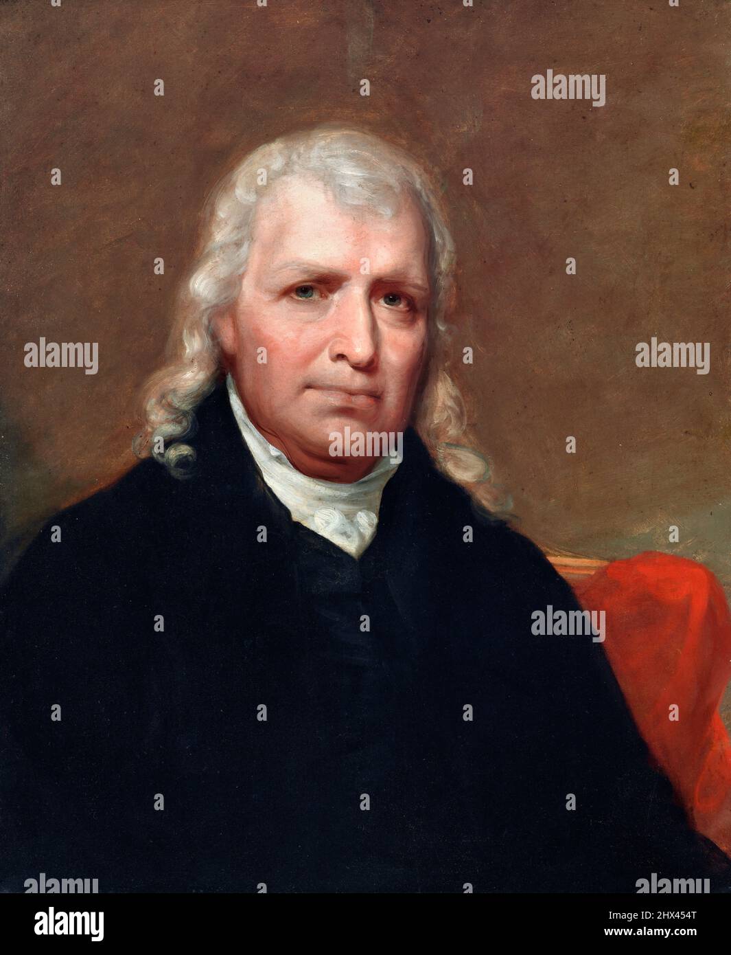 Porträt des Obersten Gerichtshofs und des Gründungspatters der Vereinigten Staaten, Samuel Chase (1741-1811) von John Wesley Jarvis, Öl auf Holz, 1811 Stockfoto
