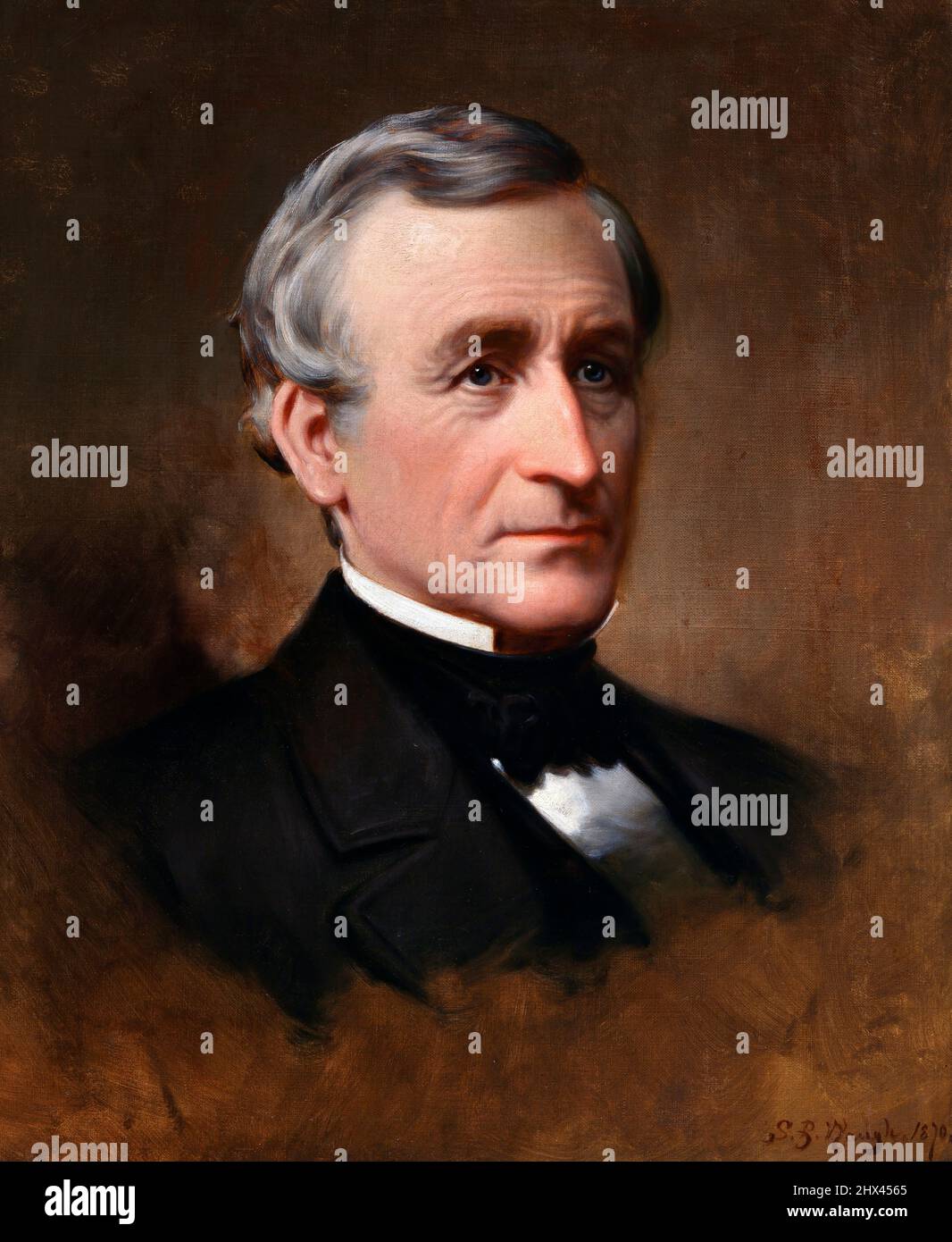 Porträt des amerikanischen Marineoffiziers Charles Wilkes (1798-1877) von Samuel Bell Waugh, Öl auf Leinwand, 1870 Stockfoto
