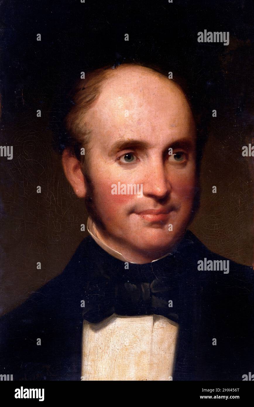 Porträt des amerikanischen Dichters William Cullen Bryant (1794-1878) von Thomas Buchanan Read, Öl auf Leinwand Stockfoto