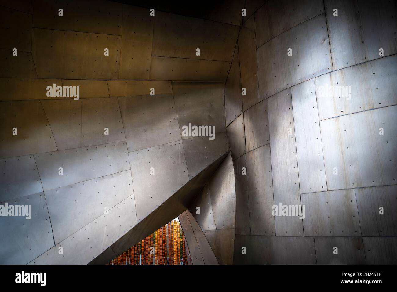 Teil des von Frank Gehry entworfenen Museium of Pop Cluture oder MoPOP in Seattle Stockfoto