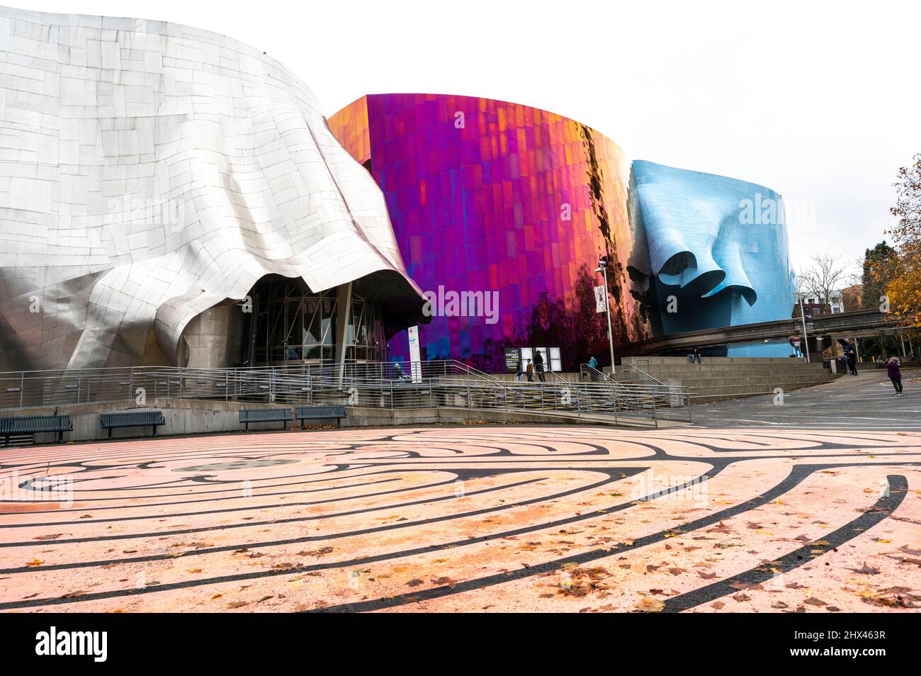 MoPOP-Gebäude im Seattle Center Stockfoto