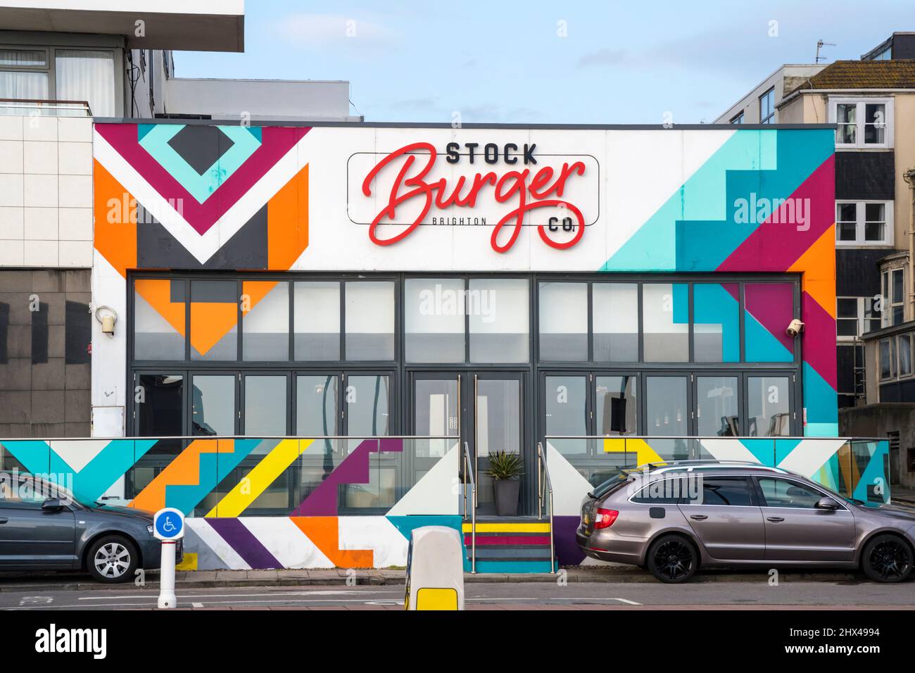 Das Gelände der Stock Burger Co in Brighton. Stockfoto