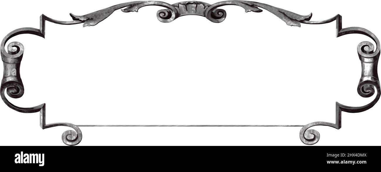 Acanthus-Blätter und Scroll-Arbeit definieren diesen klassischen Rahmen, der typischerweise auf legalen Ausschreibungen zu sehen ist. Stock Vektor