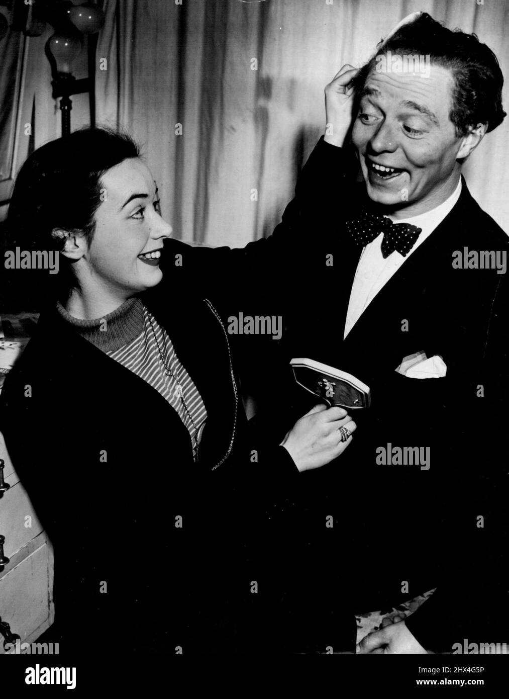 Schauspieler Jimmy Hanlyer, Schauspielerin Rosemary Miller. 25. Juni 1952. Stockfoto