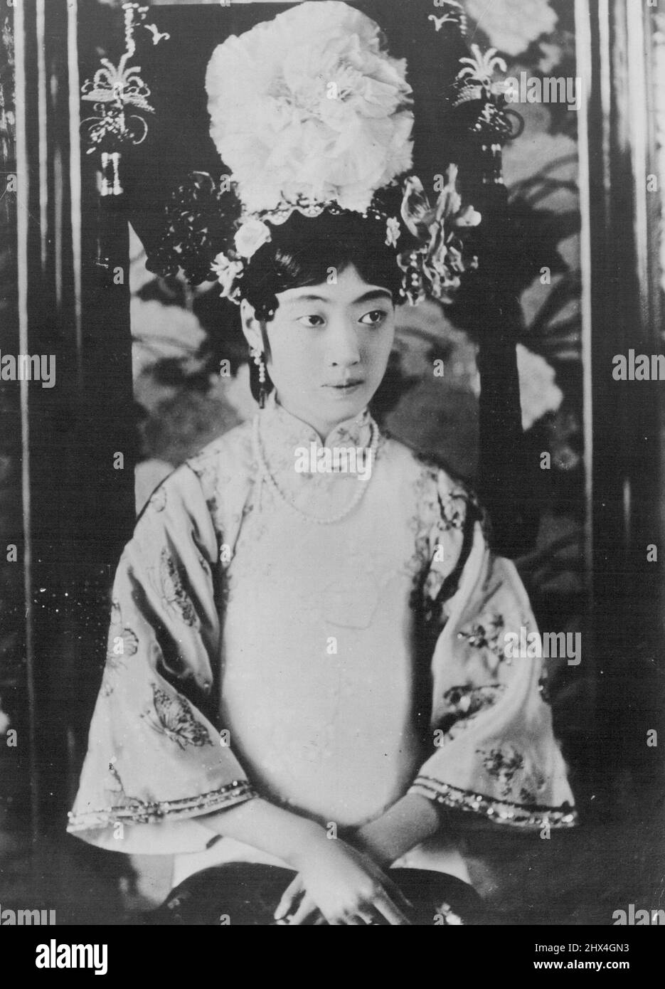 Die zukünftige Kaiserin von Mandschukuo. Ein Porträt oder die zukünftige Einführung von Manchukuo. 26. März 1934. Stockfoto