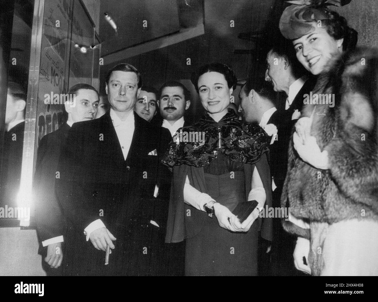 Herzog und Herzogin von Windsor bei der Filmpremiere in Paris. Der Herzog und die Herzogin von Windsor beim fünften Promioro von 'Pygmalion' Paris. 10. März 1939. Stockfoto