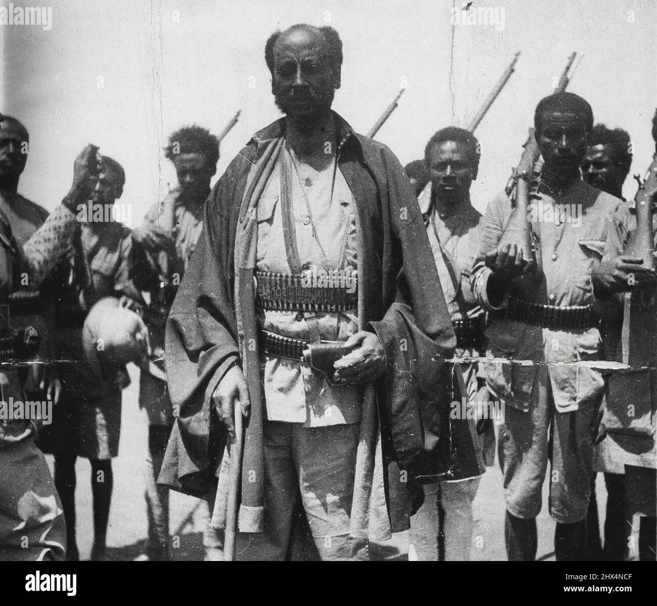 Die Verteidigung von Abessinien: Eine Reise in den Ogaden - Kenyasmatch Malio, Enkel des Kaiser Theodore, des Kommandanten von Daggah Bur. 20. Oktober 1935. (Foto von The Times Exclusive Picture). Stockfoto