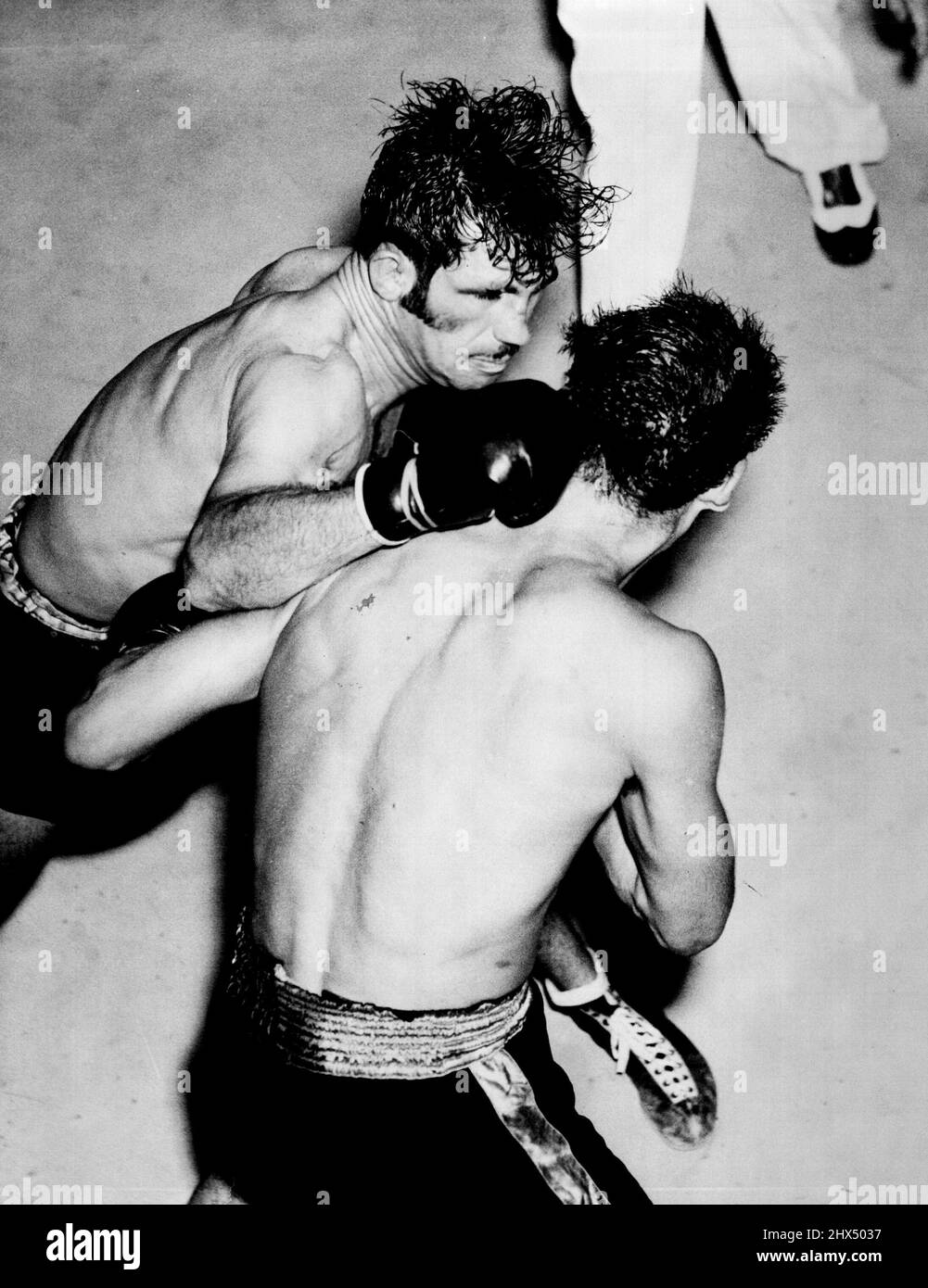 Don Johnson (links) und Marcos. 23. Februar 1955. Stockfoto