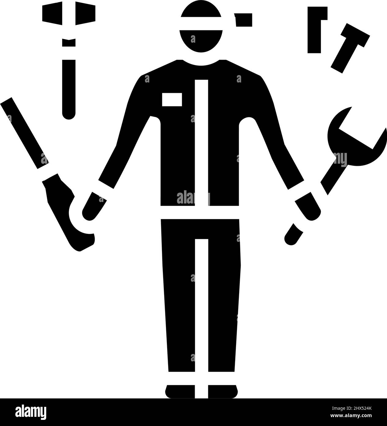 Abbildung des Symbols „Heimwerker“ für Glyphen Stock Vektor