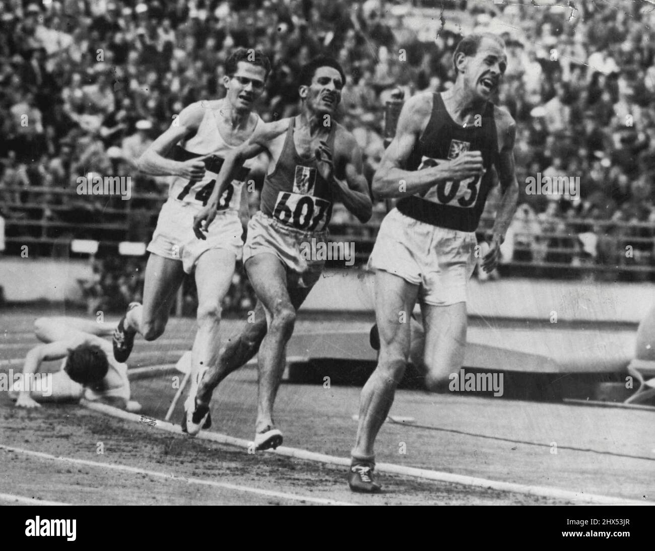***** Titel in Helsinki, der zweite seiner drei Triumphs. Emil Zatopek. 05. August 1952. Stockfoto