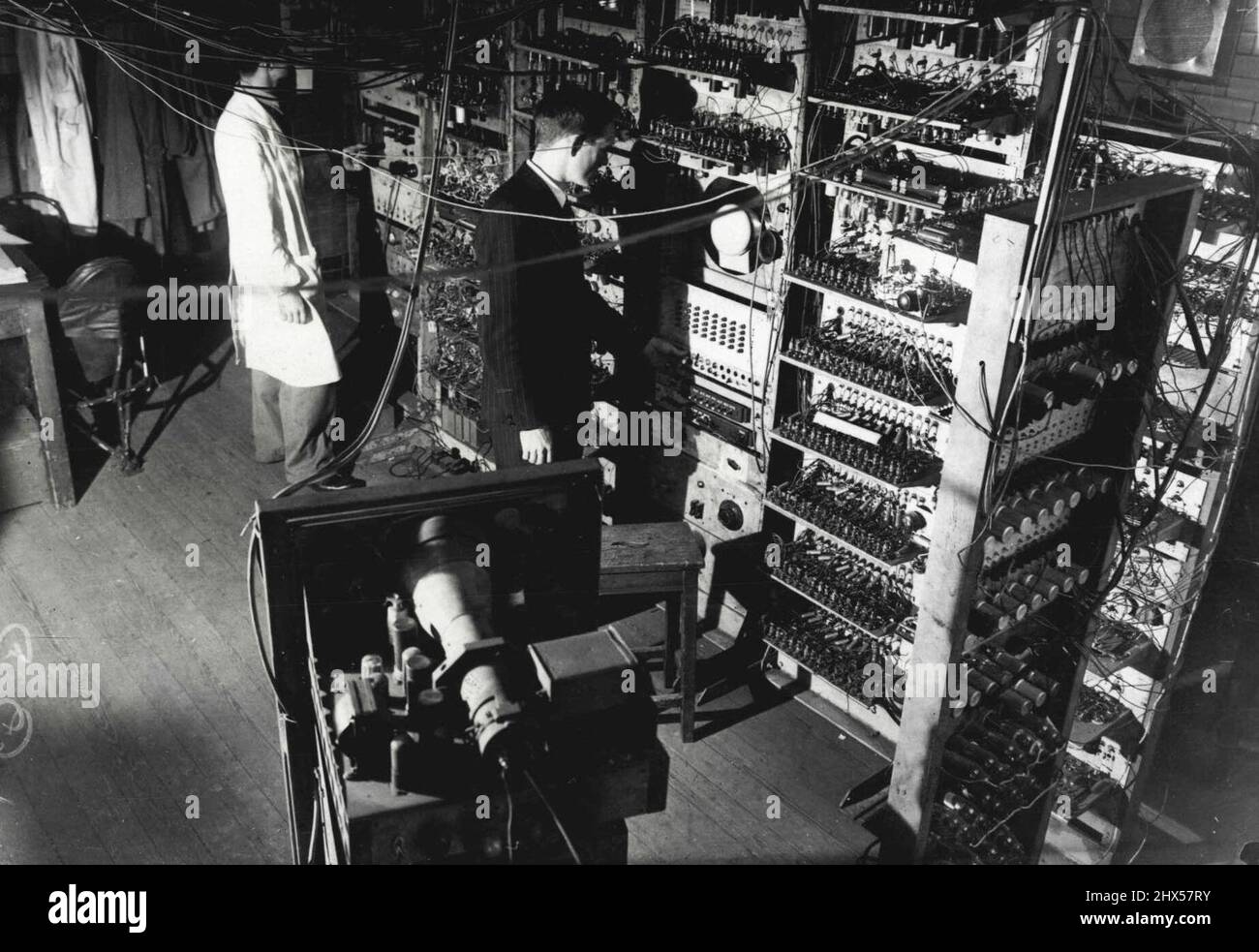Ein mechanisches Gehirn an der Universität Manchester. 23. September 1949. Stockfoto