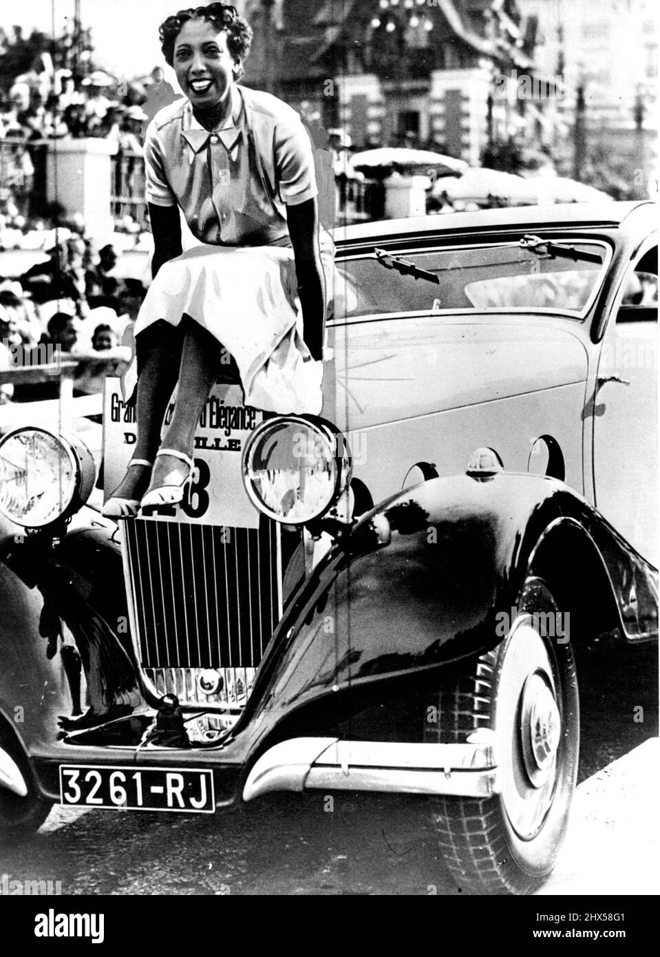 Josephine Baker nimmt an der internationalen ***** Teil Deanville. 27. Dezember 1938. (Foto von Daily Mail Picture). Stockfoto