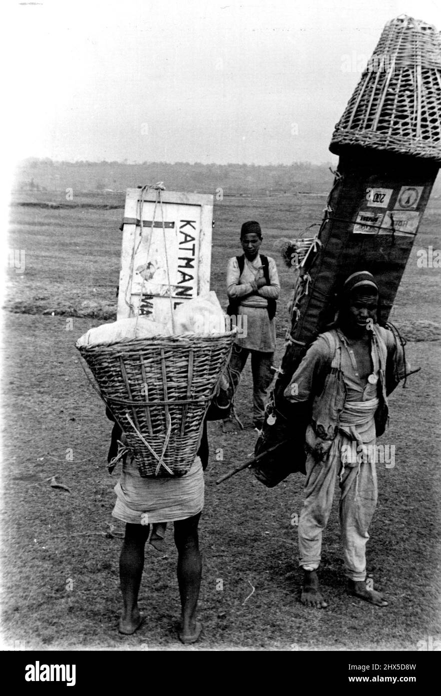 Everest-Expedition, 1953, britisch, angeführt von Colonel Hunt, erstmal auf den Berg - Himalayan Expeditions. 1. Juli 1953. Stockfoto