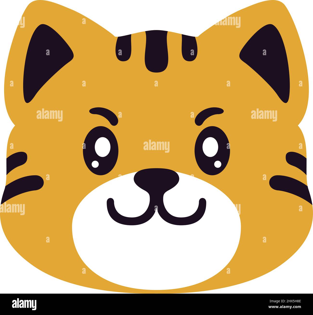 Leiter der niedlichen Katze Cartoon Charakter Design Stock Vektor