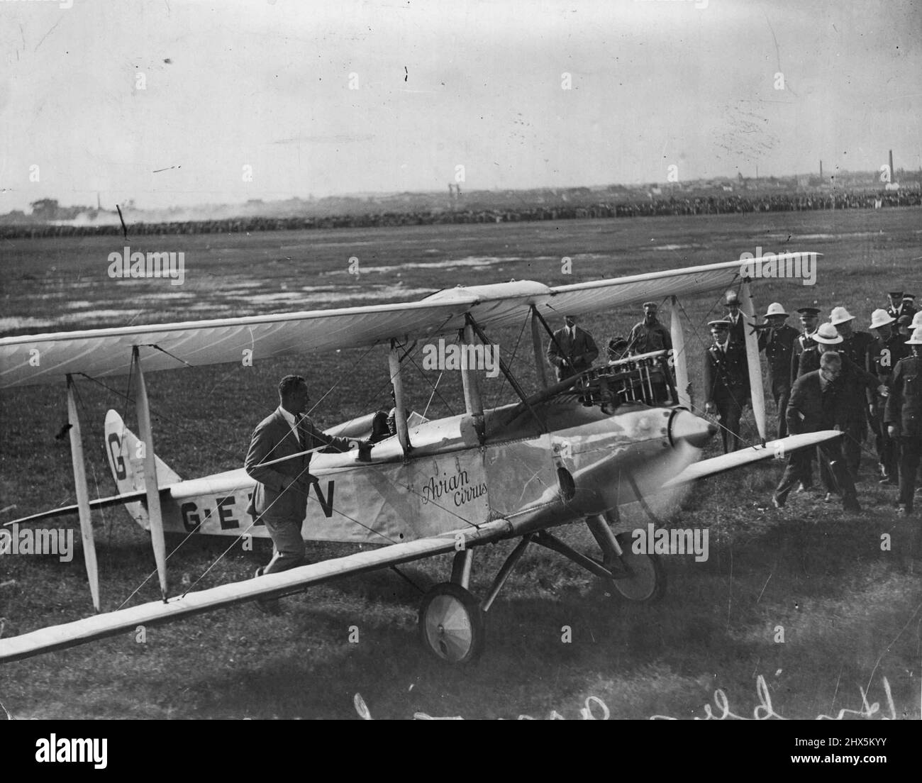 Aviation First Austin - First Light Plane Solo Rekord England nach Aust. Bert Hinkler. 07. Februar 1928. 7. Februar 1928. Stockfoto