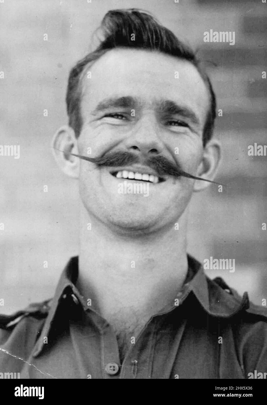 Schnurrbart. 20. März 1946. Stockfoto
