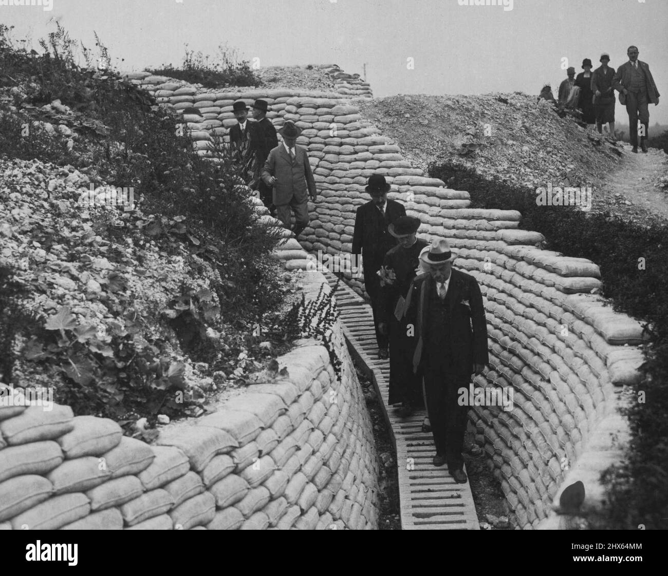Französische Kanadier besuchen Vimy. 10. Januar 1928. Stockfoto