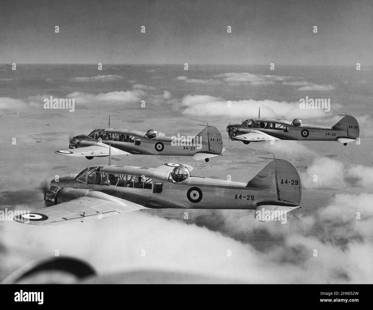 Avro Anson Bombers. 12. April 1938. Stockfoto