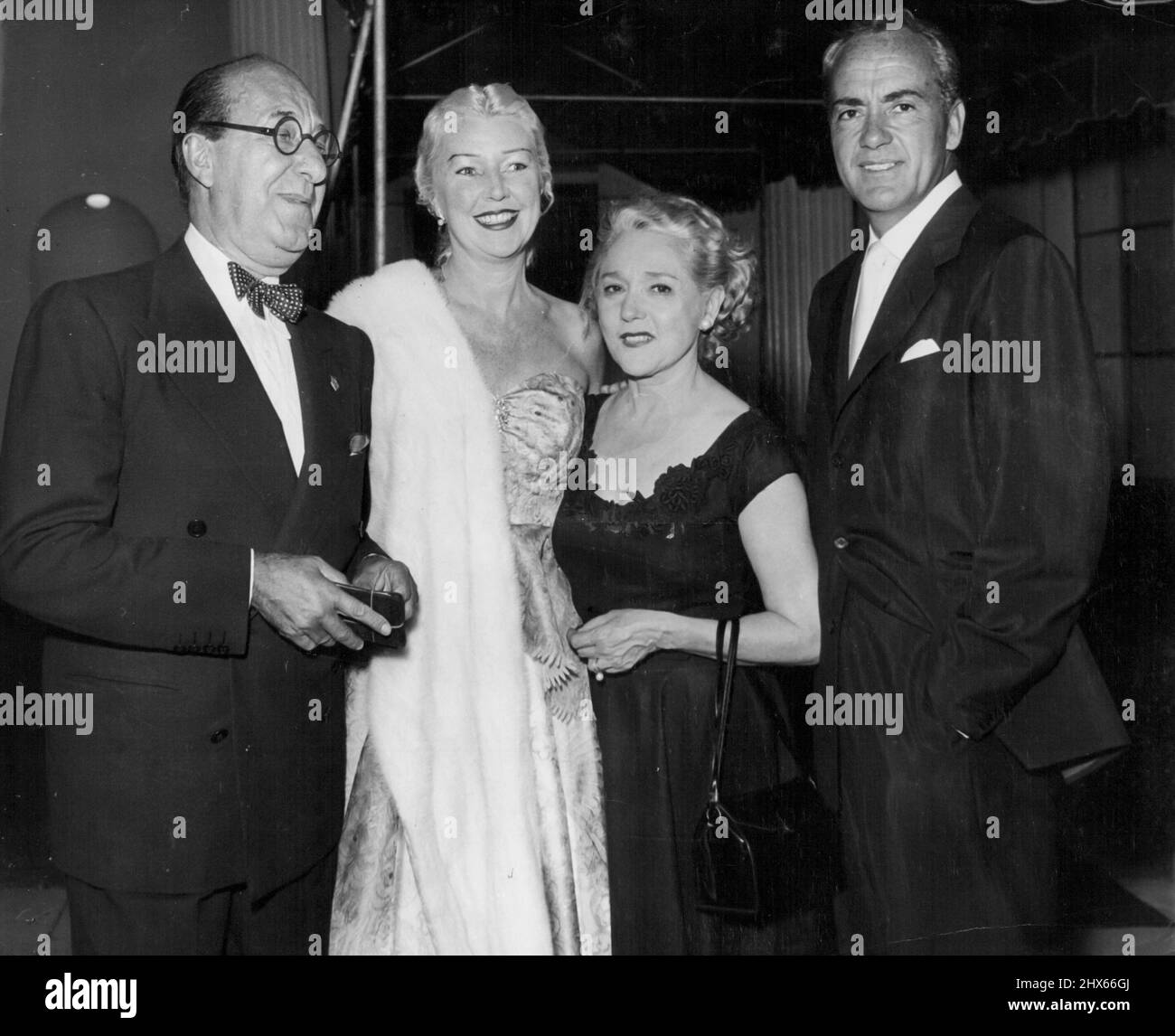 Ed Wynn, Ehefrau Mary Pickford, Buddy Rogers. 21. Juni 1955. Stockfoto