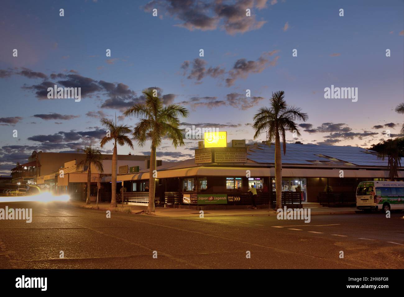 Beliebtes Grand Hotel Motel im historischen Clermont, Queensland, Australien Stockfoto
