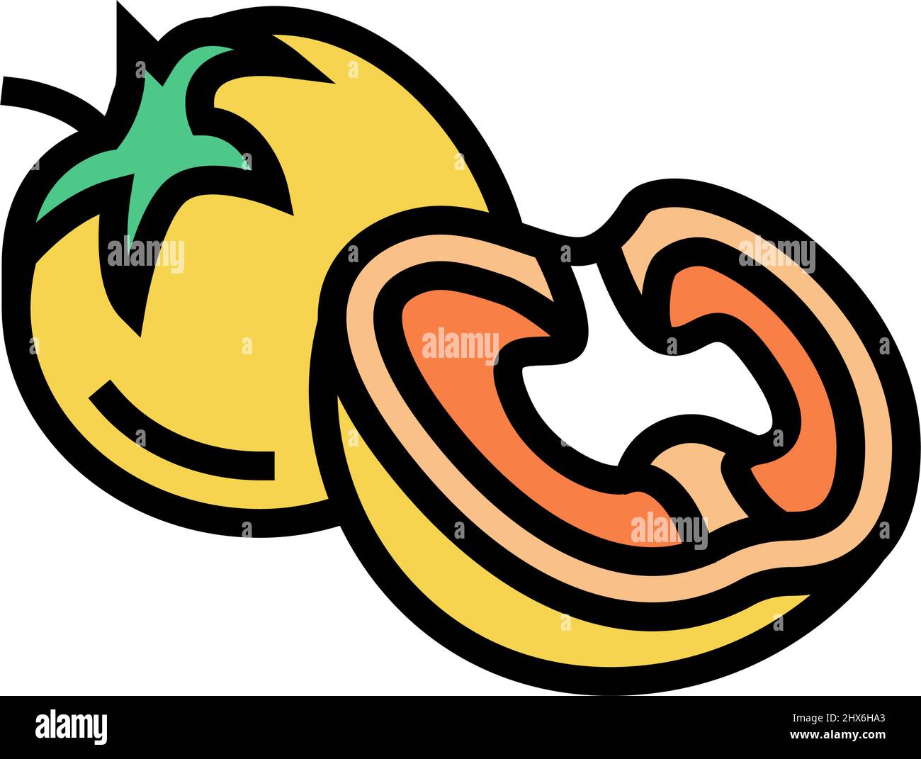 Gelbe Tomatenfarbe Symbol Vektor-Illustration Stock Vektor