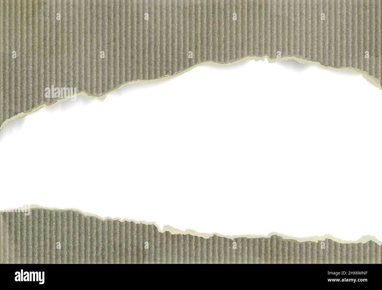 Verwitterte Pappe mit abgerissenen Kanten, Hintergrund mit Copyspace. Abbildung Stockfoto