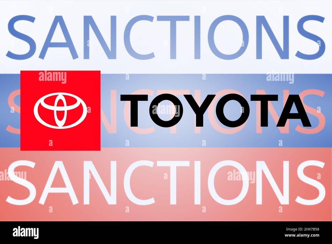 Toyota Sanktionen gegen Russland wegen seiner Invasion in der Ukraine. März 2022, San Francisco, USA Stockfoto