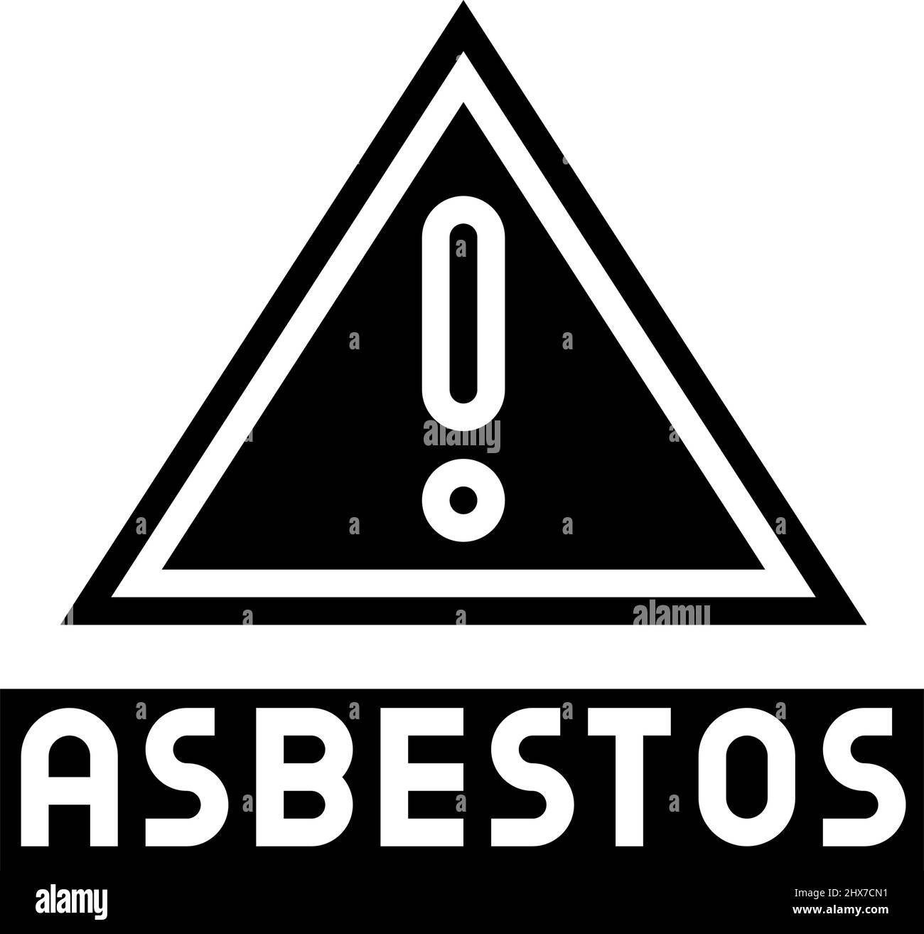 Gefahr Asbest Glyphe Symbol Vektorgrafik Stock Vektor